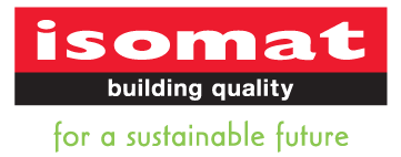 isomat building quality header logo on top header menu with isomat branding and colors